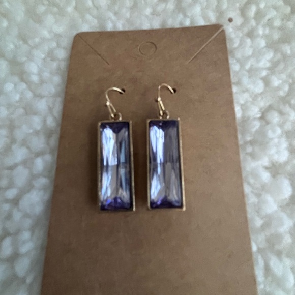 Elegant Purple Drop Earrings - Picture 2 of 3